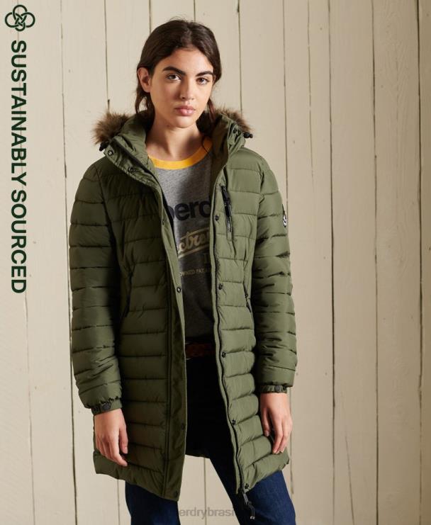 Superdry jaqueta super fuji roupas caqui mulheres LHZ0Z3836
